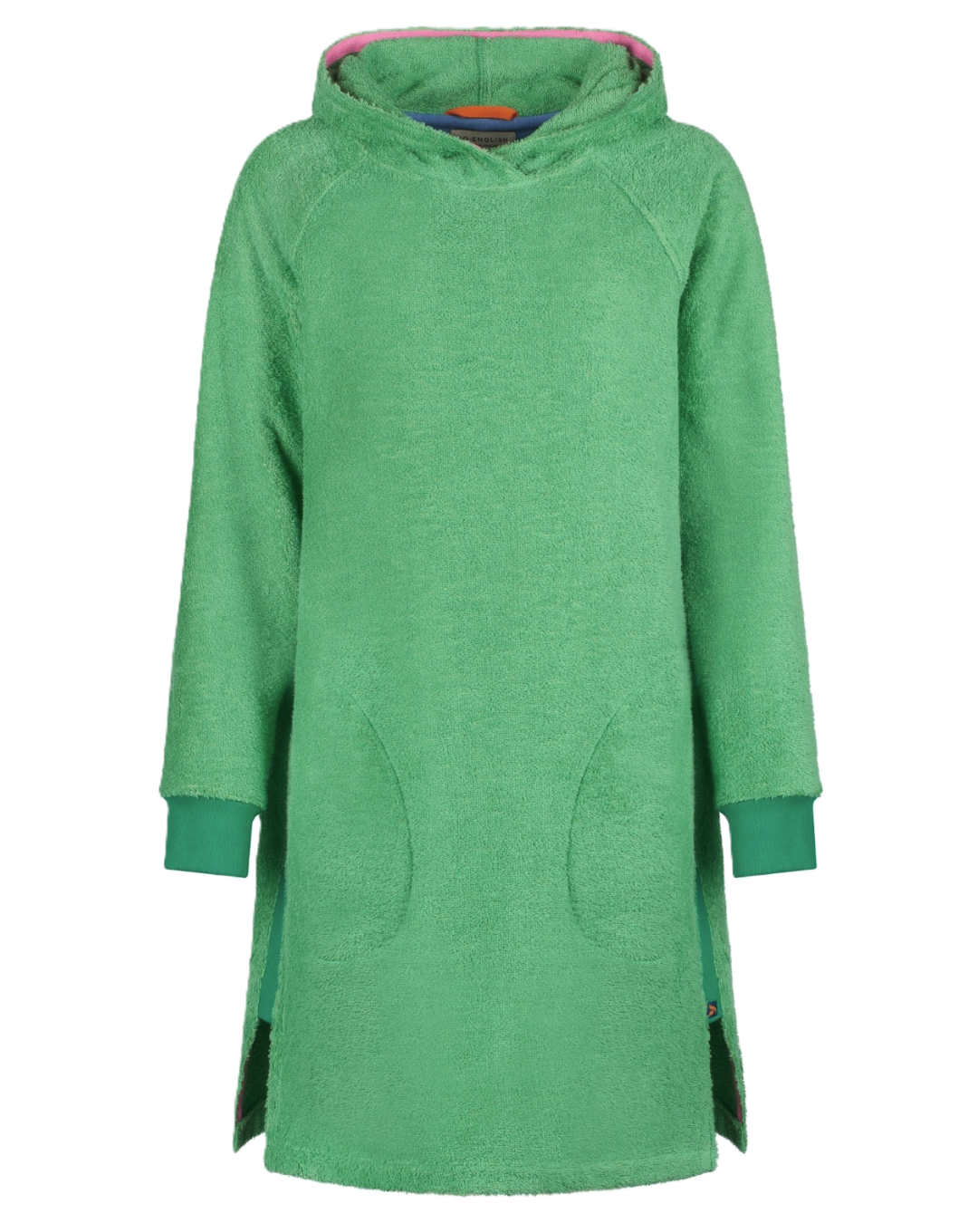Fresh green Bude hoodie by So English, a long casual hoodie with a relaxed fit and beachwear style, made in the UK.