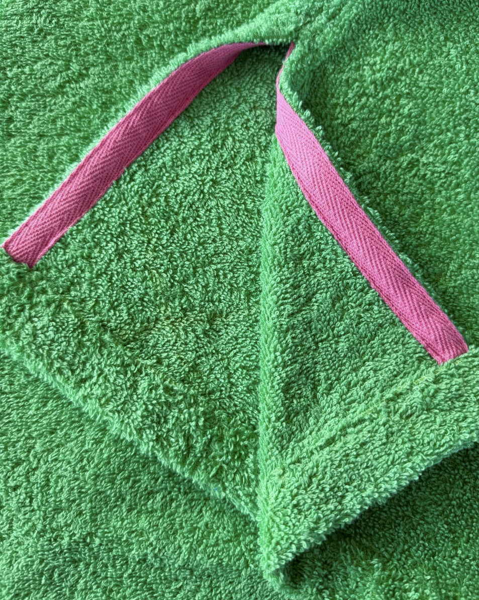 So English Kiss Fresh Green short dress with hem detail, casual beachwear style, made in the UK.