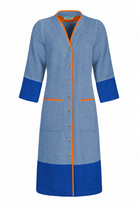 Ramona blue long towelling robe