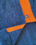 Brighton Blue and Orange long hoodie by So English featuring hem detail, made in the UK, casual and stylish beachwear.
