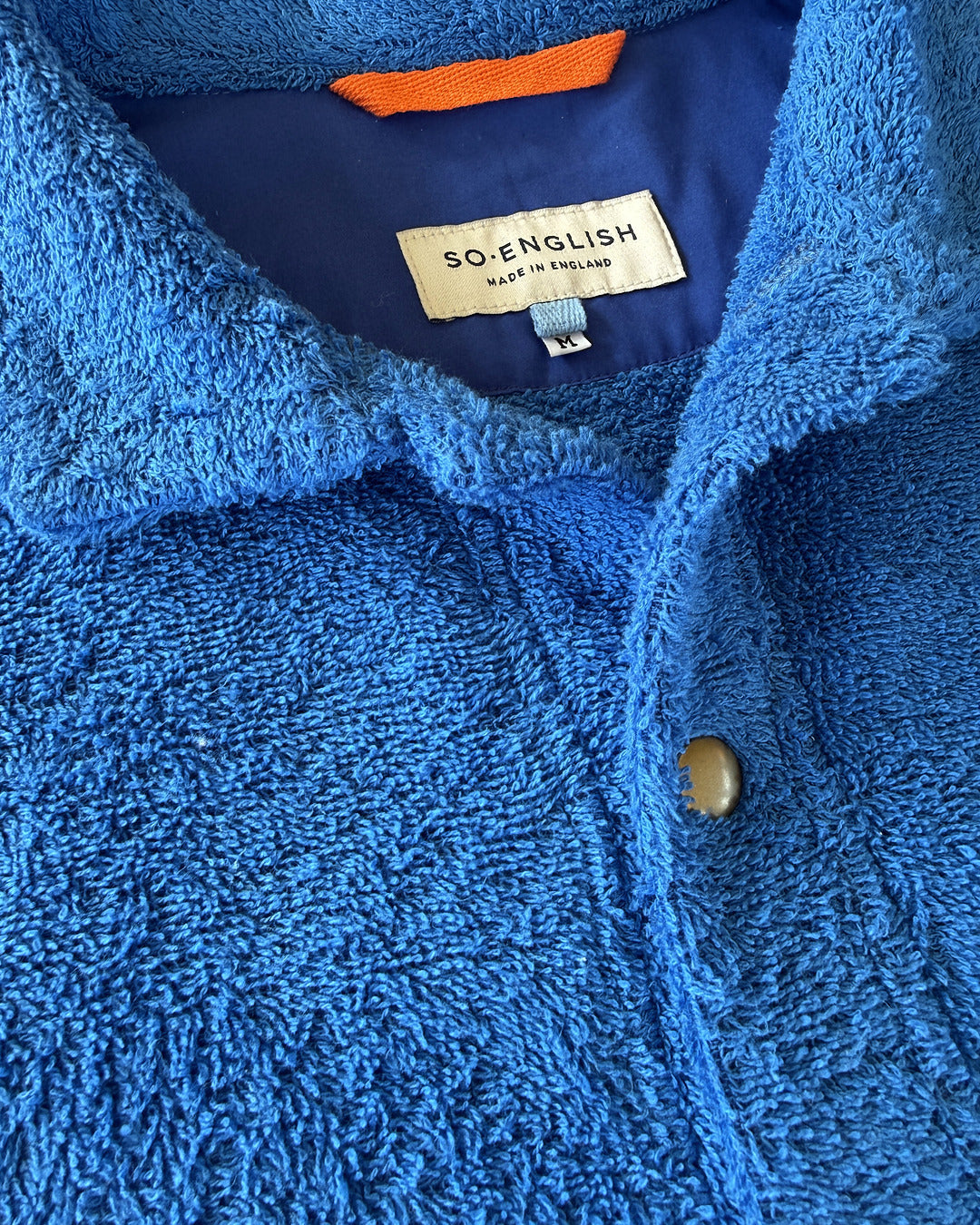 So English Bond polo shirt in Brighton Blue, featuring a classic fit and detailed collar, made in the UK.