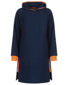 Navy and orange long hoodie from So English, featuring a casual fit and soft fabric, perfect for relaxed outdoor wear.