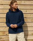 Navy Hampstead hoodie by So English, casual sweatshirt featuring a cozy fit, made in the UK, displayed on a plain background.