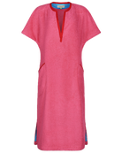 Pink long dress by So English, featuring a stylish Kiss Precious Pink design, perfect for beachwear or casual summer outings.
