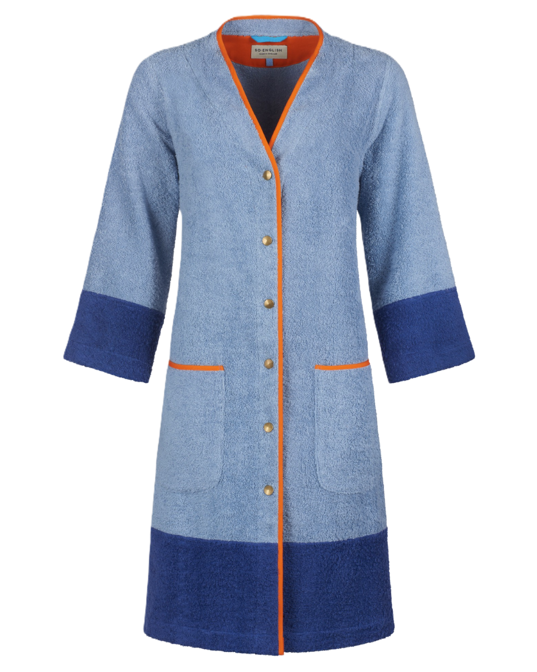 So English Ramona blue short dress, lightweight beachwear with a relaxed fit, perfect for casual summer days.
