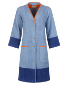 So English Ramona blue short dress, lightweight beachwear with a relaxed fit, perfect for casual summer days.
