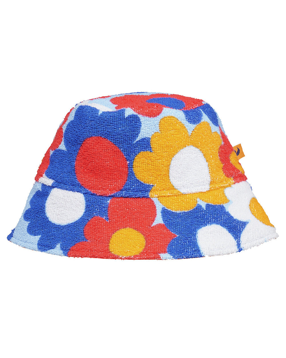 So English Curtis floral print hat, limited edition beachwear hat with colorful floral design, made in the UK.